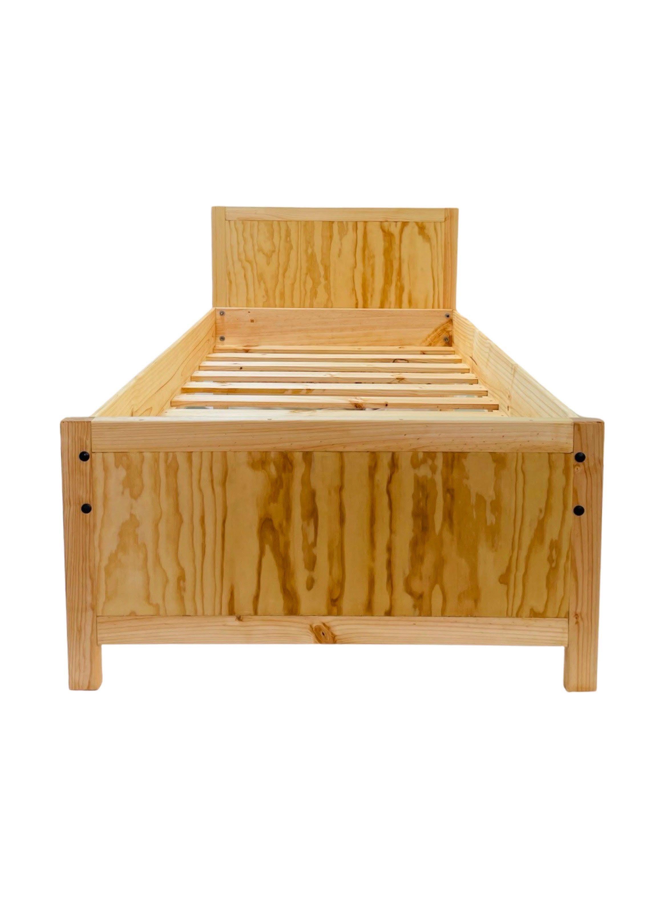 Cama con Respaldo Madera Pino - 1.5 Plaza 200 cm-0