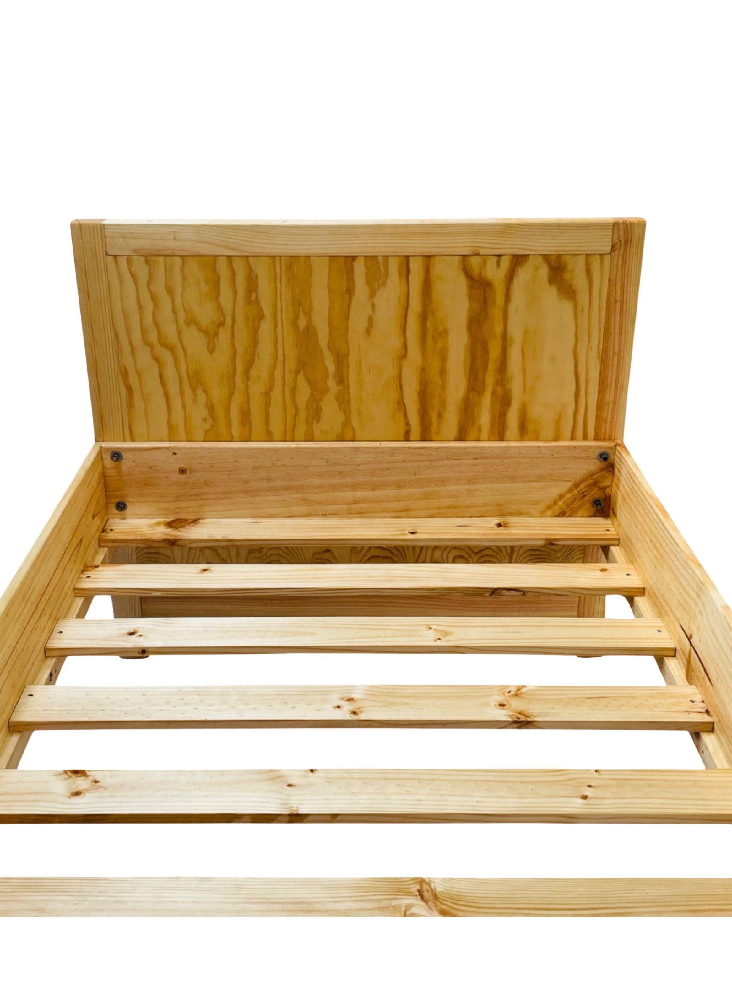 Cama con Respaldo Madera Pino - 1.5 Plaza 200 cm-4