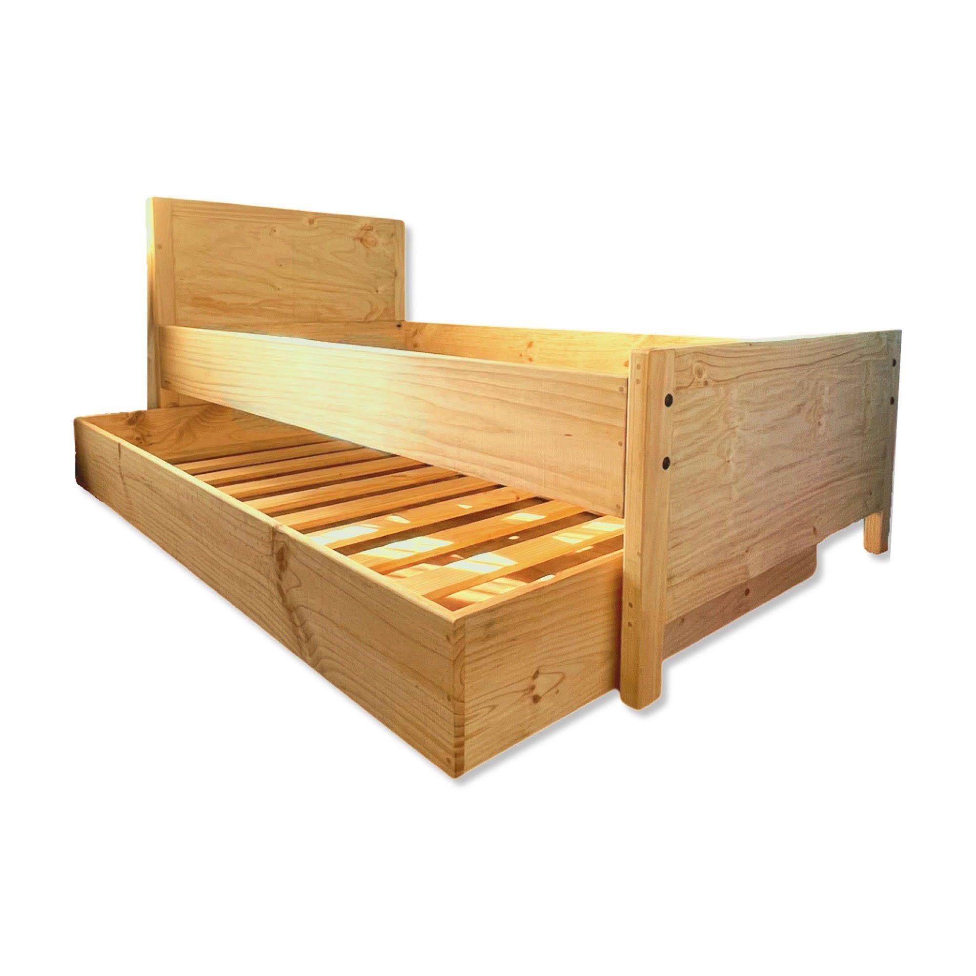 Cama Nido con Respaldo - Madera solida - 1.5 Plaza-0