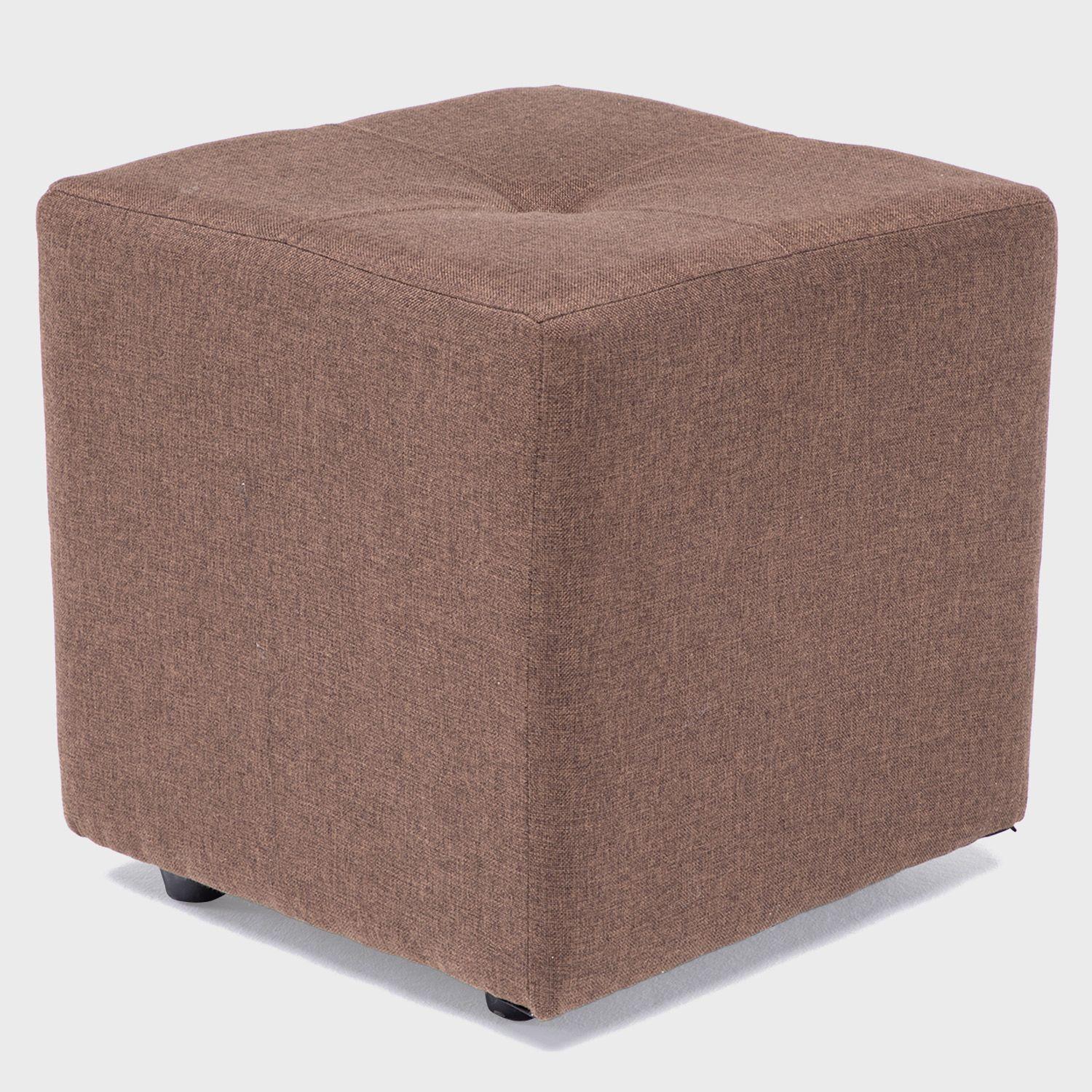 Sofa Ginebra mas dos pouf tela Chocolate-4