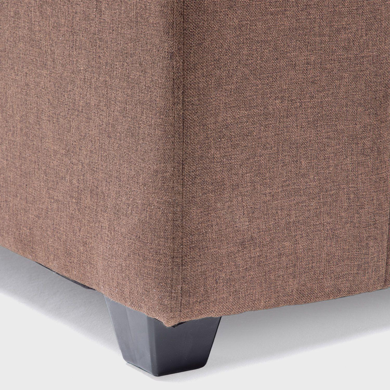 Sofa Ginebra mas dos pouf tela Chocolate-6