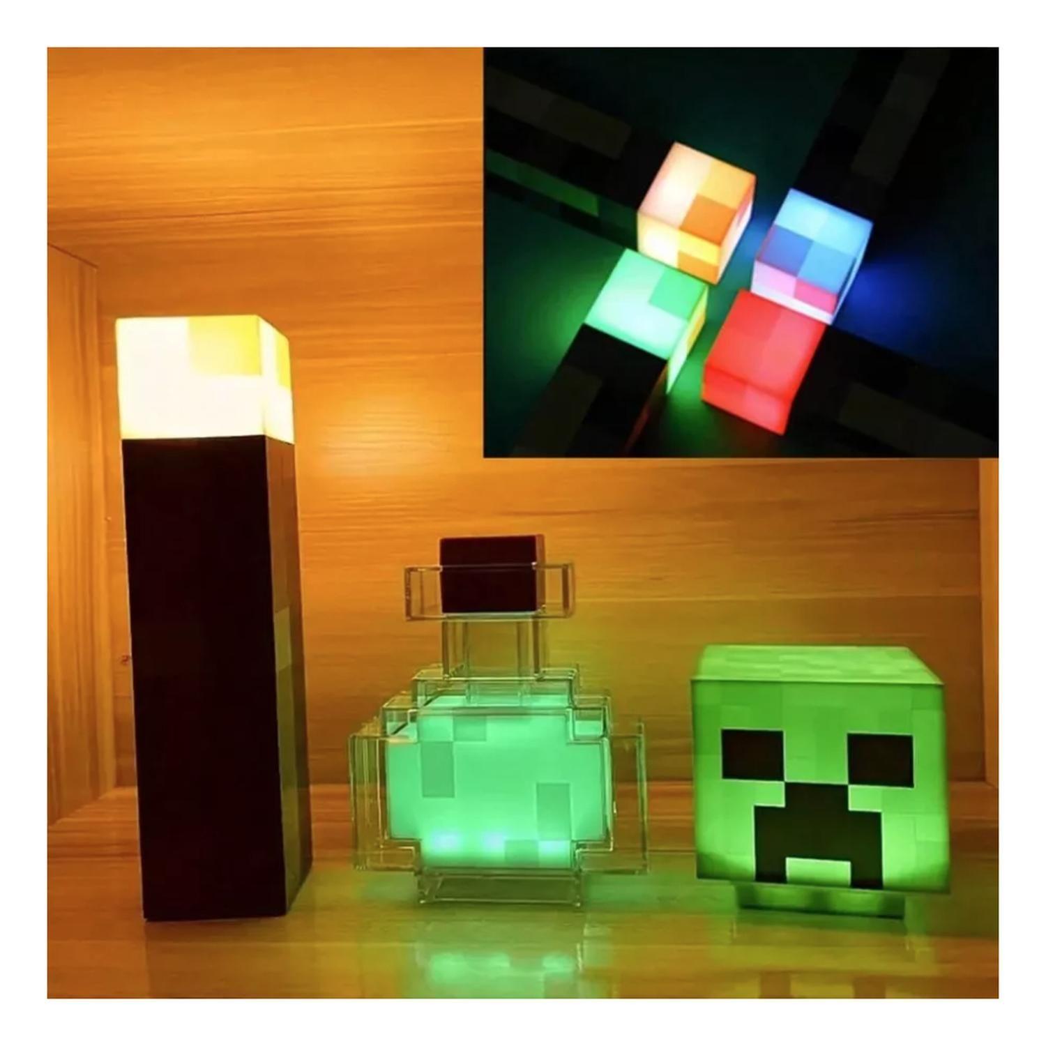 Lámpara Antorcha Minecraft Recargable 4 Colores En 1 Gamer-3