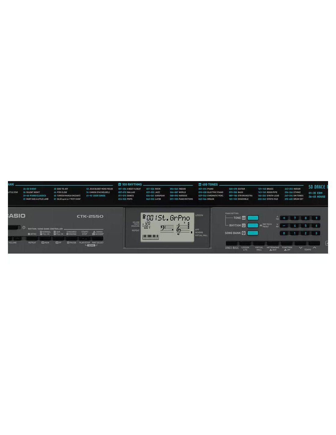 Teclado Casio CTK 2550 con transformador-1