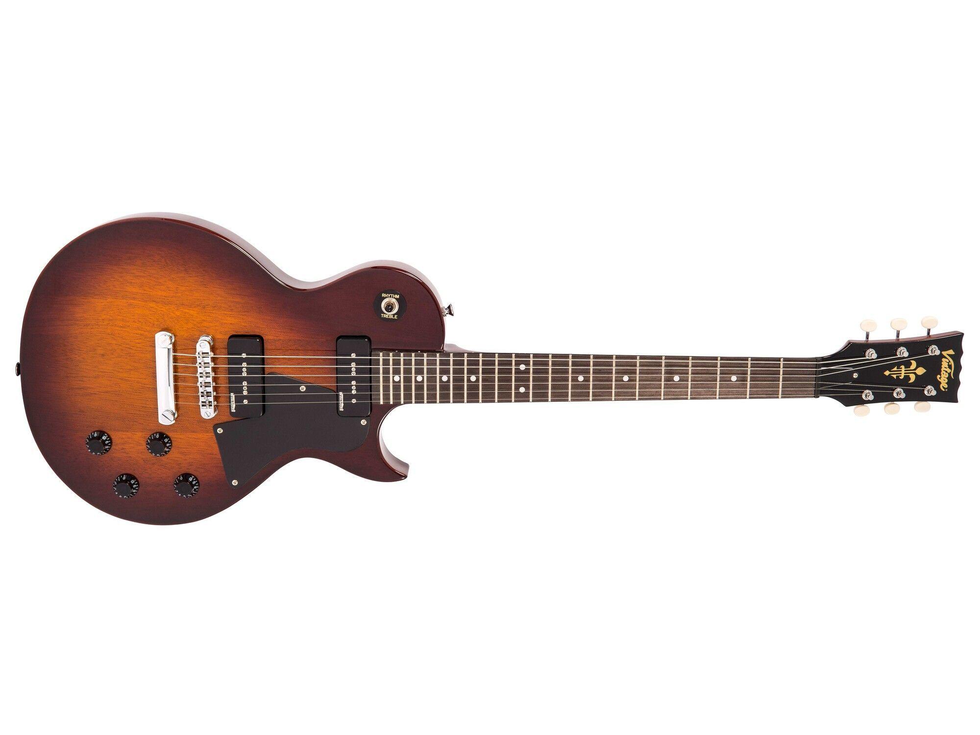 Guitarra electrica Vintage Tipo Les Paul color TOBACCO SUNBURST-0