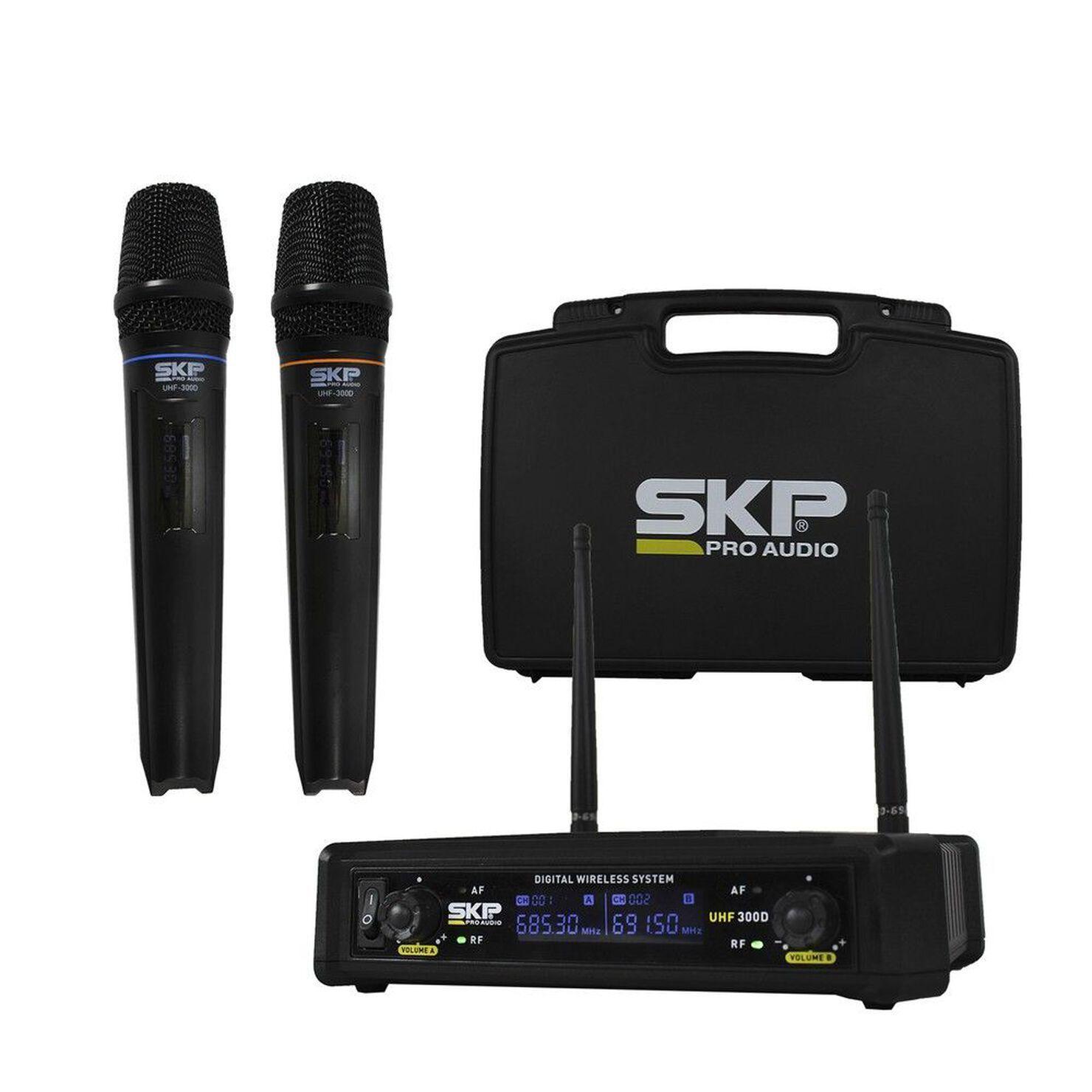 Sistema Inalámbrico Mano Doble UHF 300D SKP Audio-0