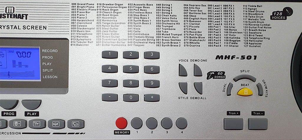 Teclado 66 teclas MHF-501 Meistehaft-2