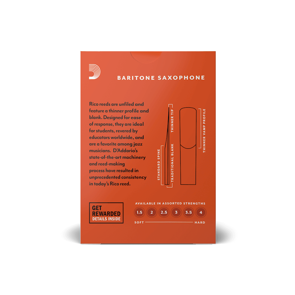 Caja cañas saxo baritono Rico by D´addario N° 3-1