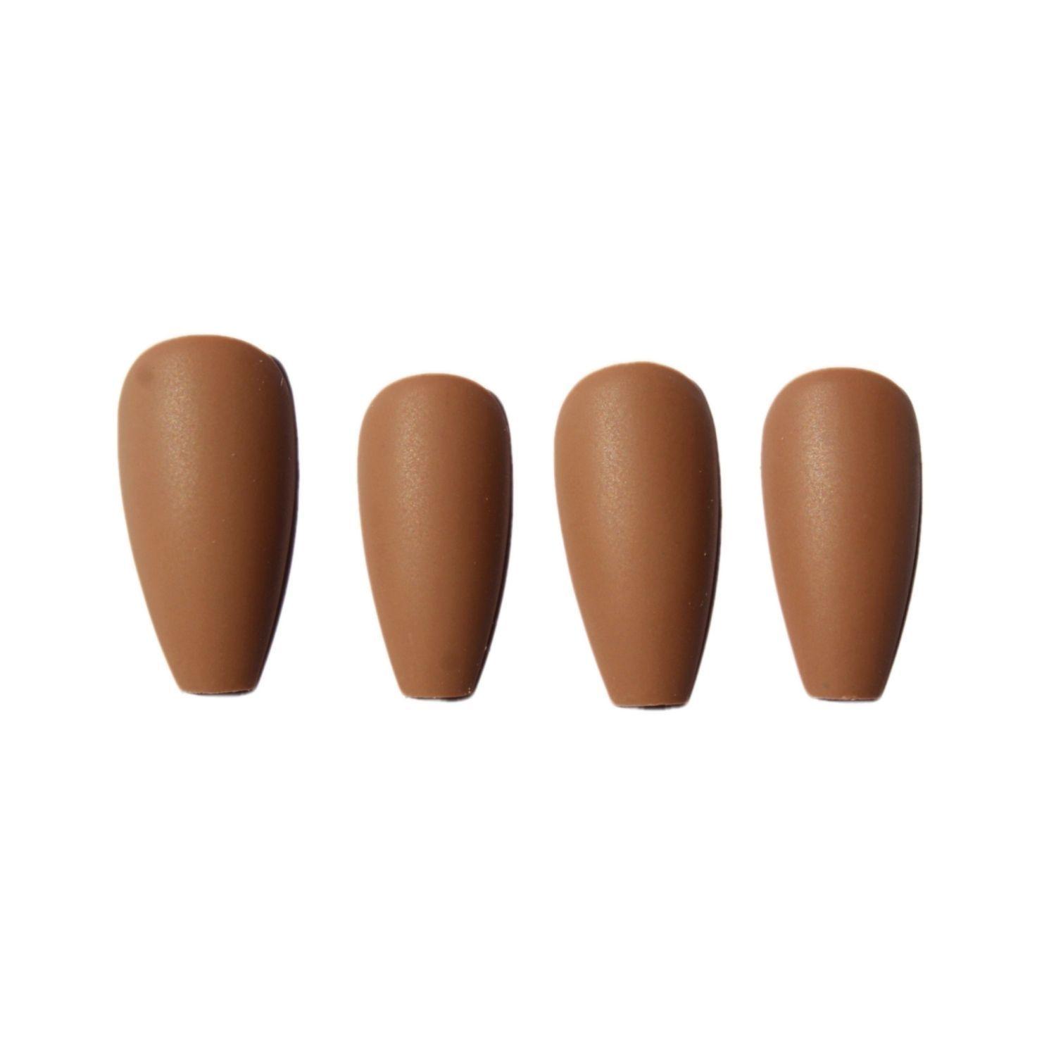 Uñas Postizas Cherry Nails Café Mate-0