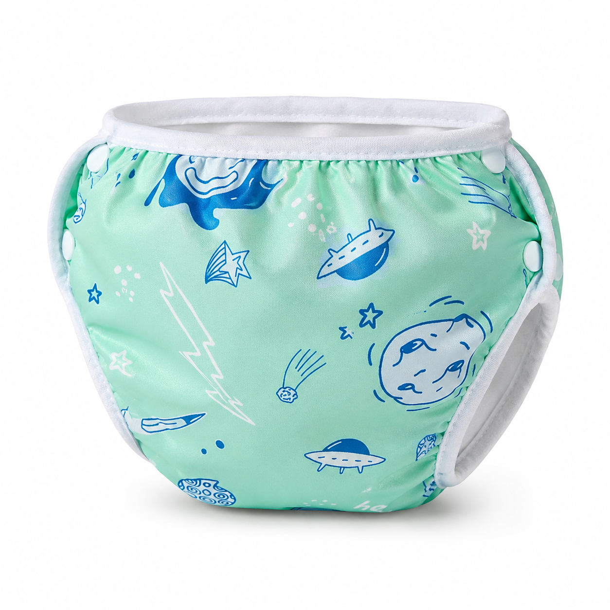 Pañal Natación Reutilizable Bebé Mambobaby Verde Ballenas-0