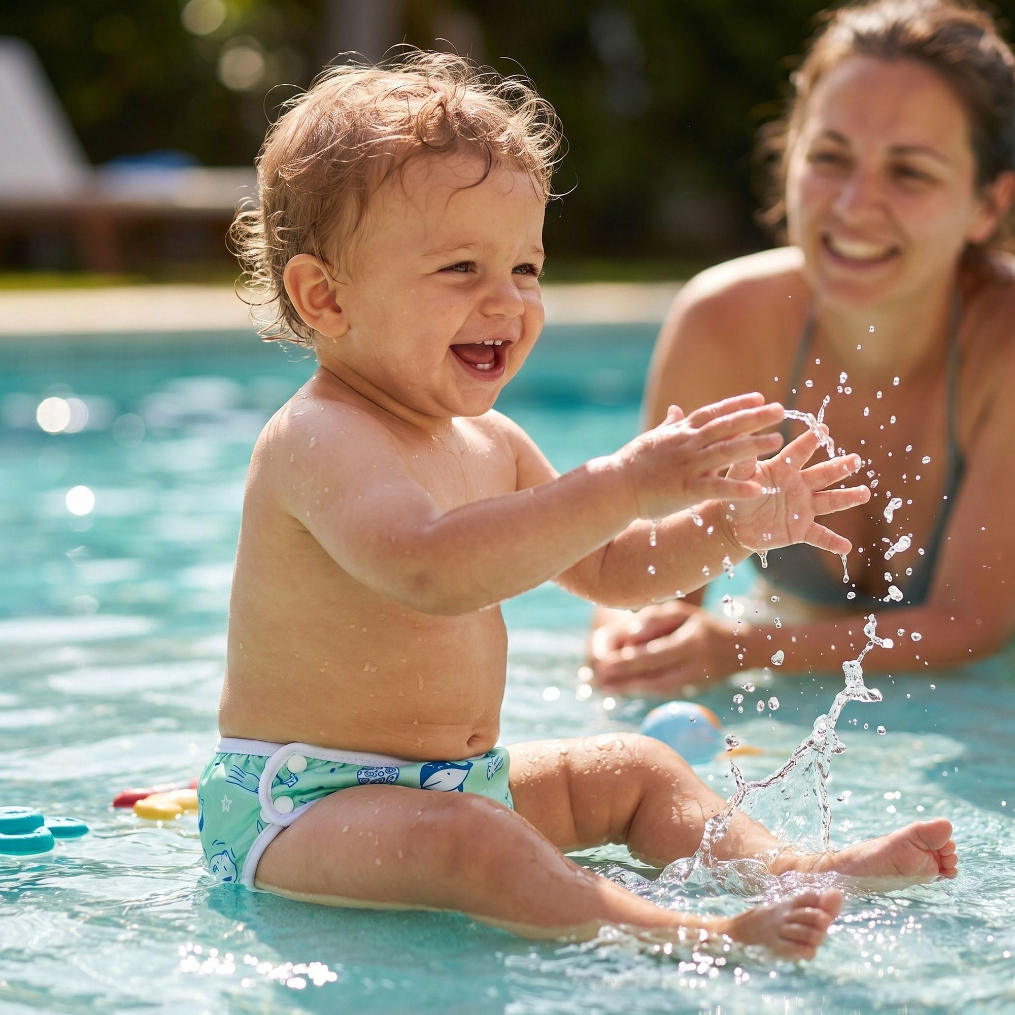 Pañal Natación Reutilizable Bebé Mambobaby Verde Espacial-5