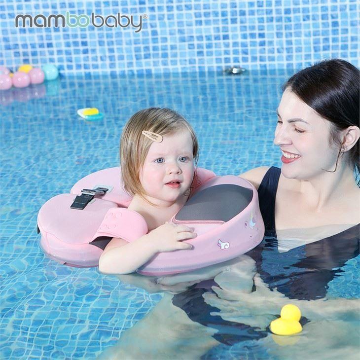 Flotador de Cintura Air-Free Mambobaby con Sombrilla UV - Rosado Unicornio-5