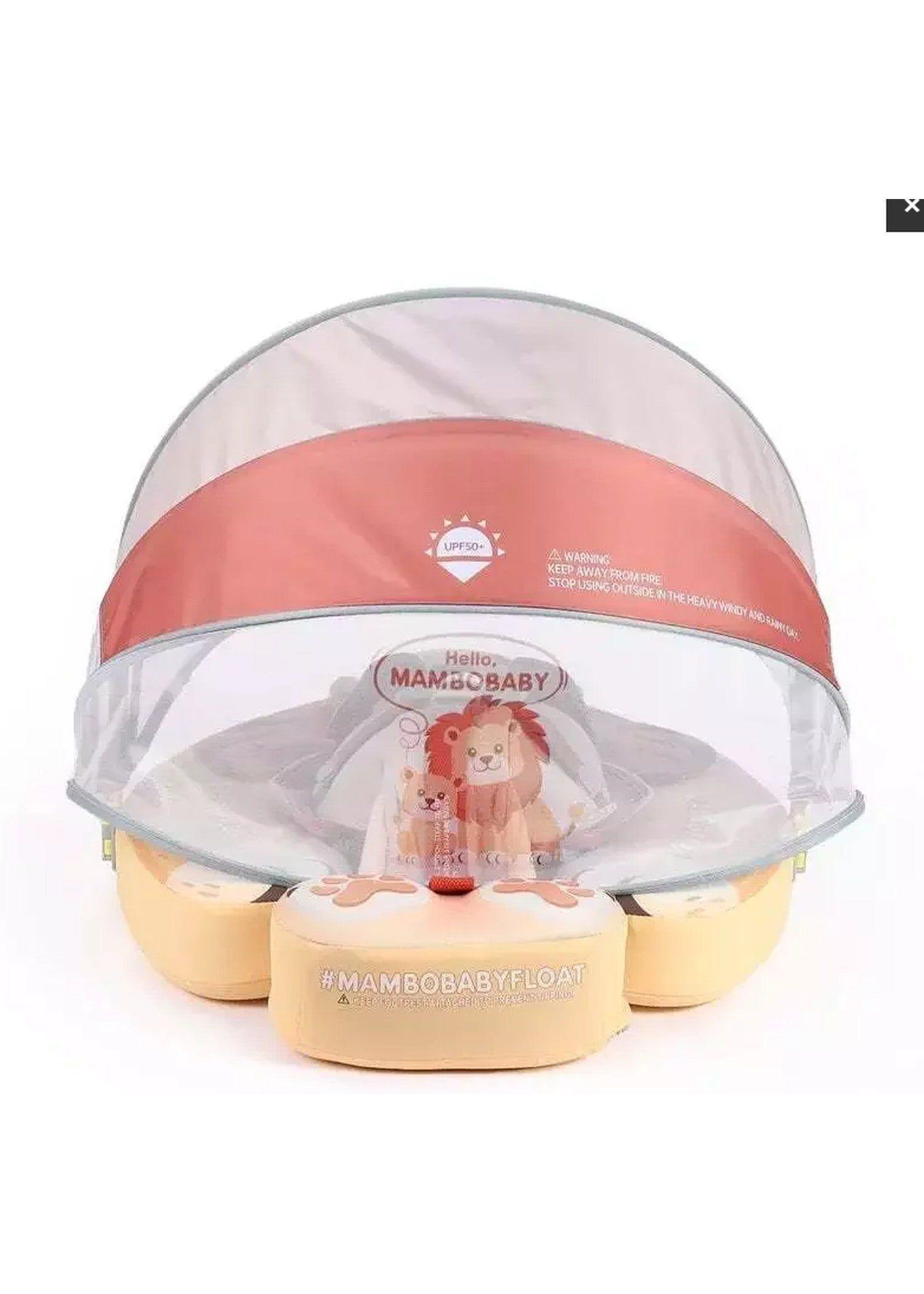 Flotador Pecho Sombrilla Bebé Papá León Amarillo Mambobaby-2