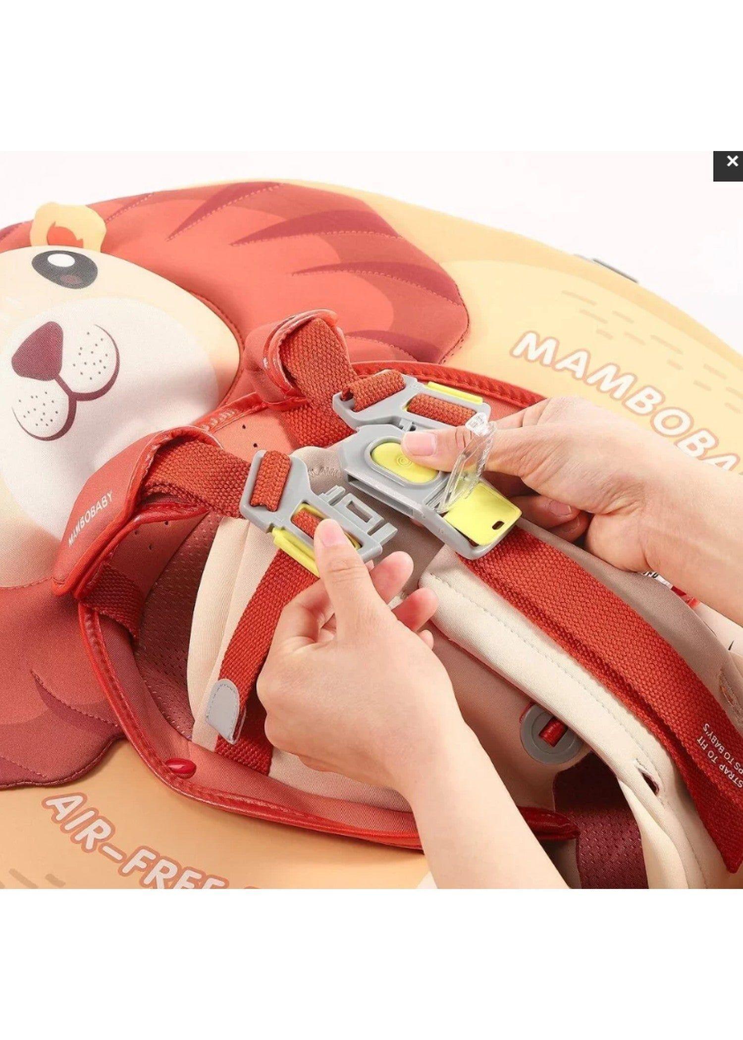 Flotador Pecho Sombrilla Bebé Papá León Amarillo Mambobaby-5