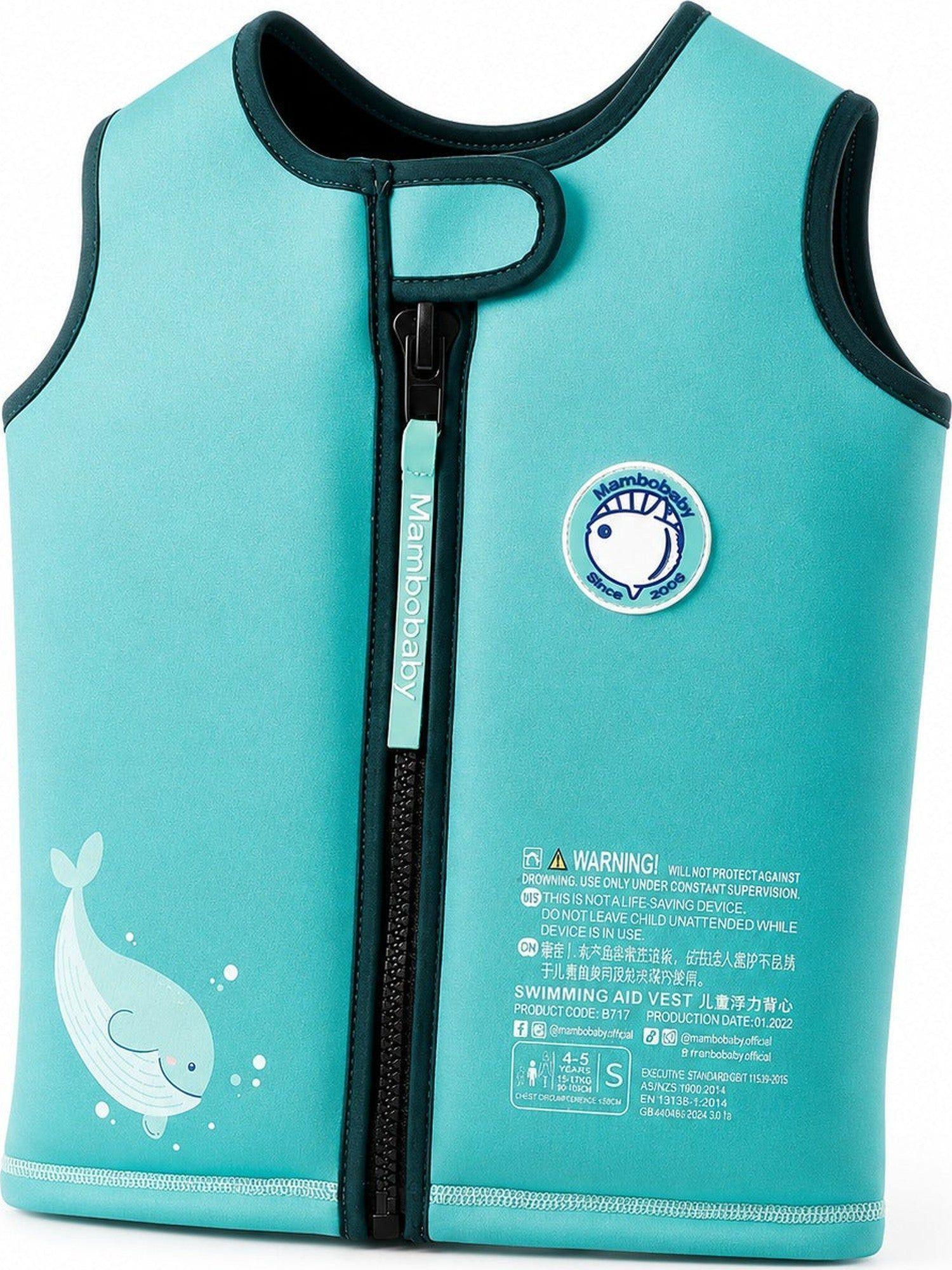 Chaleco Natación Niños Neopreno UPF50+ Verde Mambobaby-0
