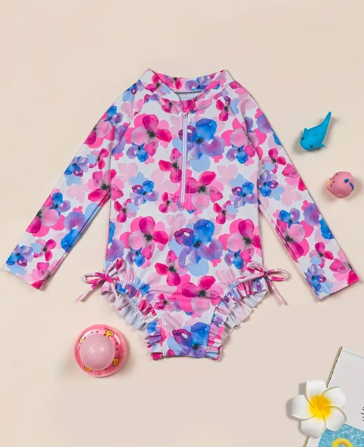 Traje de Baño Niña Manga Larga UPF50+ Pink Lua MamboKids-0