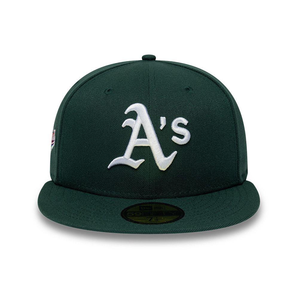 Gorra 59Fifty MLB Oakland Athletics Side Patch Verde Oscuro - 60870096-1