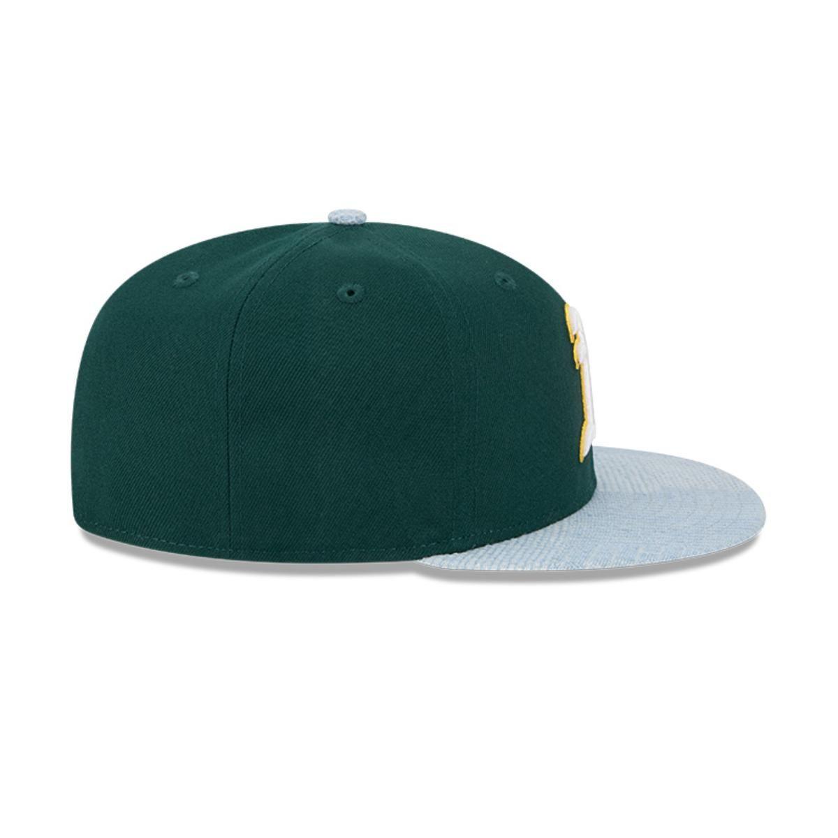 Gorra 59Fifty Oakland Athletics MLB Patch Denim Verde Oscuro - 60579300-5