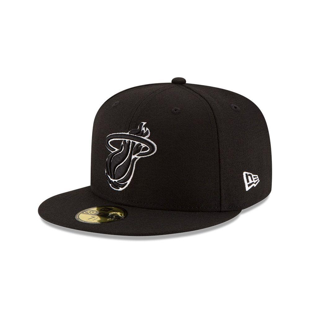 Gorra 59Fifty Miami Heat NBA  Clásicos Black - 70344032-0