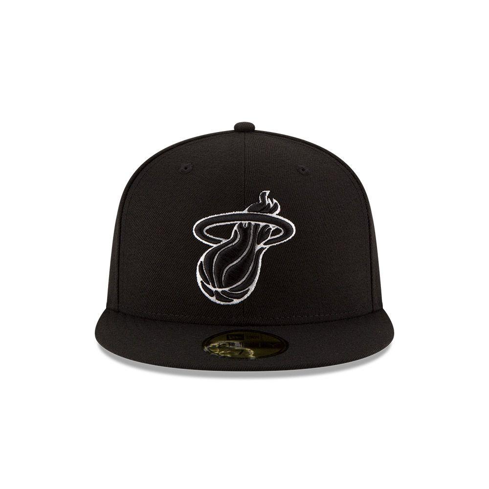 Gorra 59Fifty Miami Heat NBA  Clásicos Black - 70344032-2