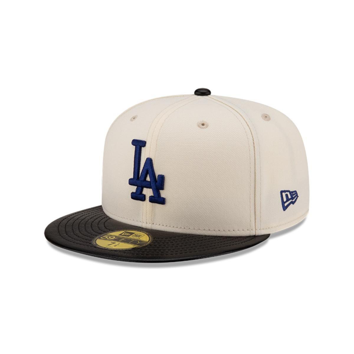 Gorro 59fifty MLB Los Angeles Dodgers Leather Visor White - 60498043-0