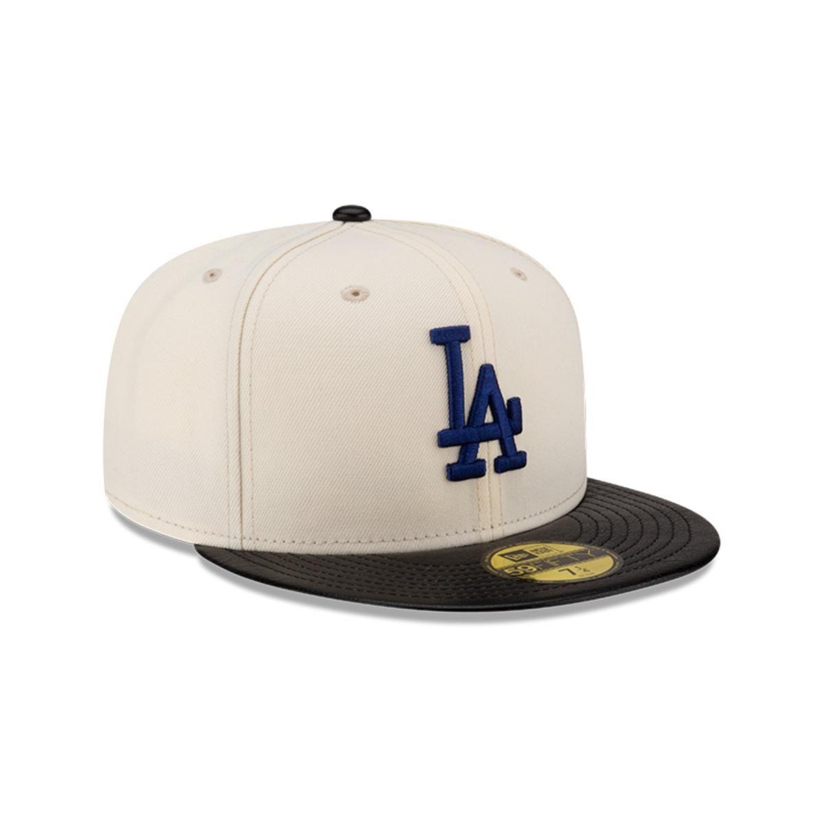 Gorro 59fifty MLB Los Angeles Dodgers Leather Visor White - 60498043-1