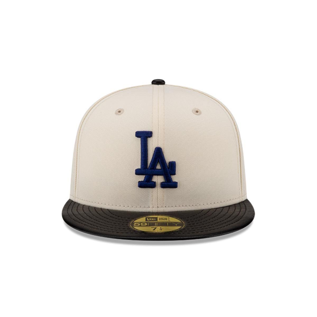 Gorro 59fifty MLB Los Angeles Dodgers Leather Visor White - 60498043-2