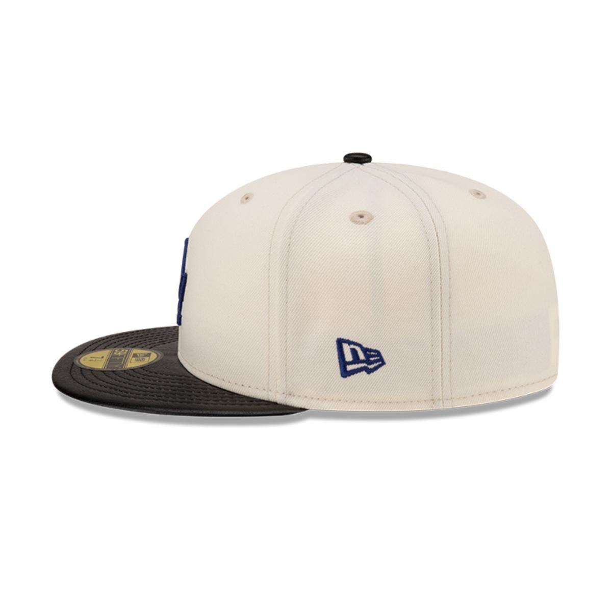 Gorro 59fifty MLB Los Angeles Dodgers Leather Visor White - 60498043-3