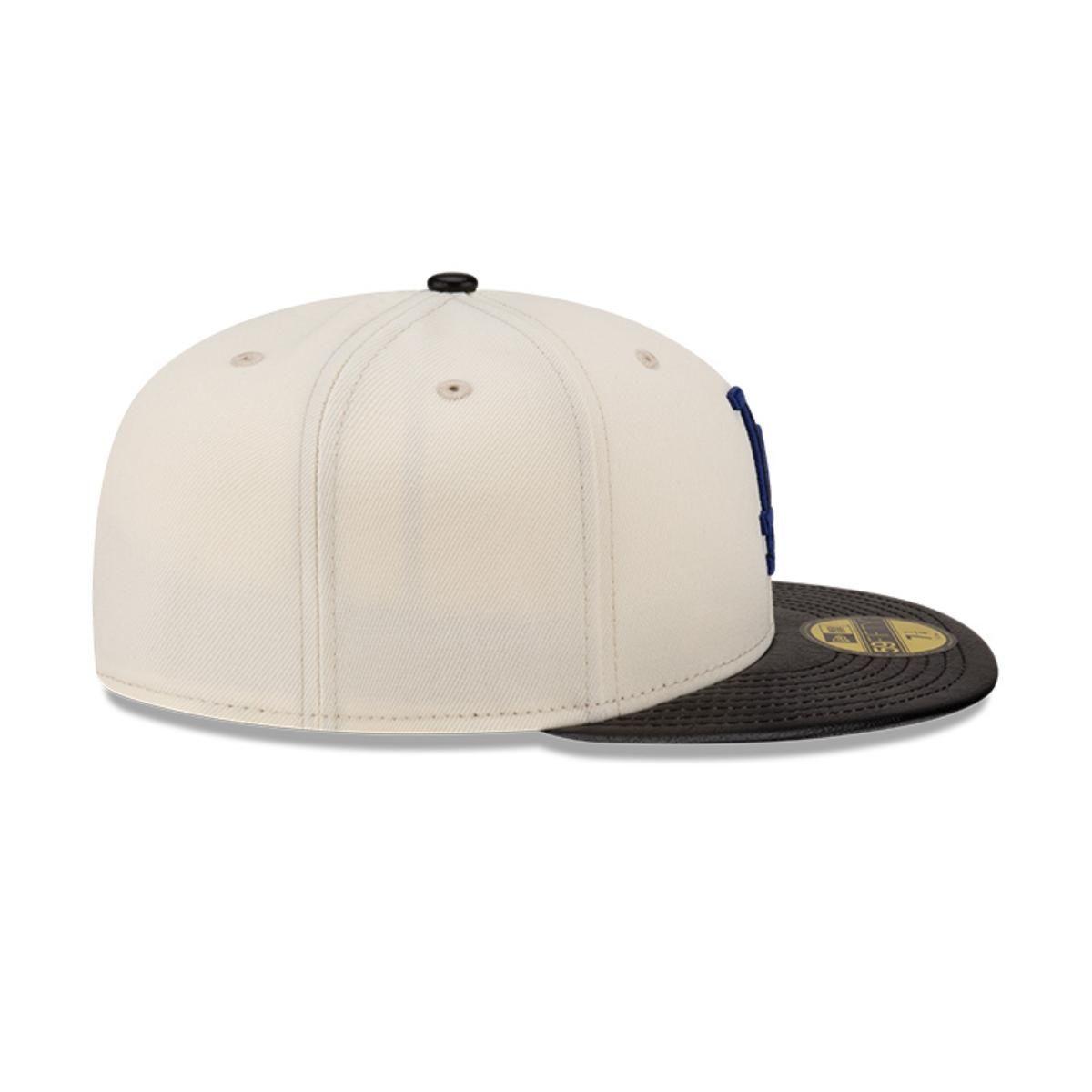 Gorro 59fifty MLB Los Angeles Dodgers Leather Visor White - 60498043-4