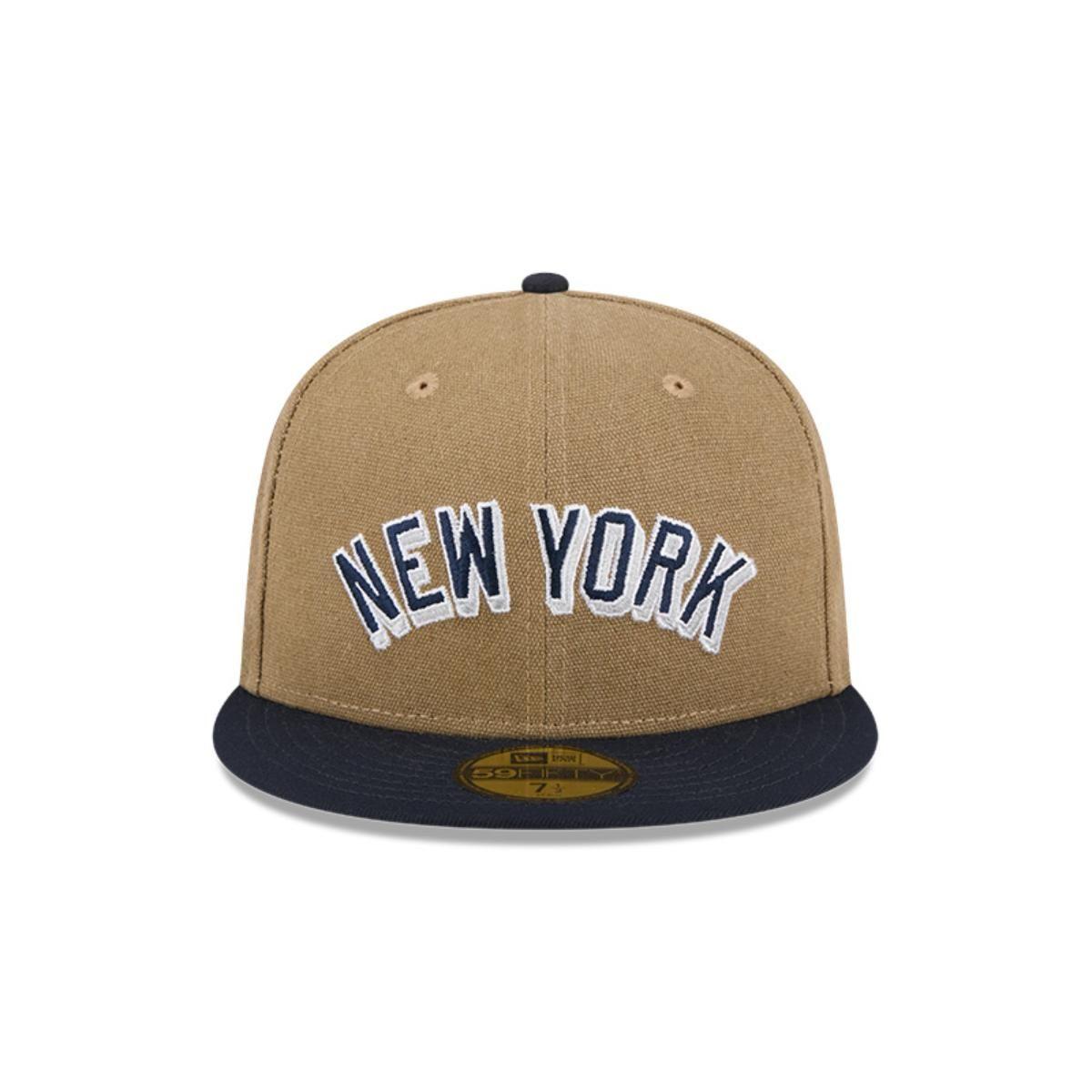 Gorro 59fifty MLB New York Yankees Canvas Crown Med Beige - 60569770-2