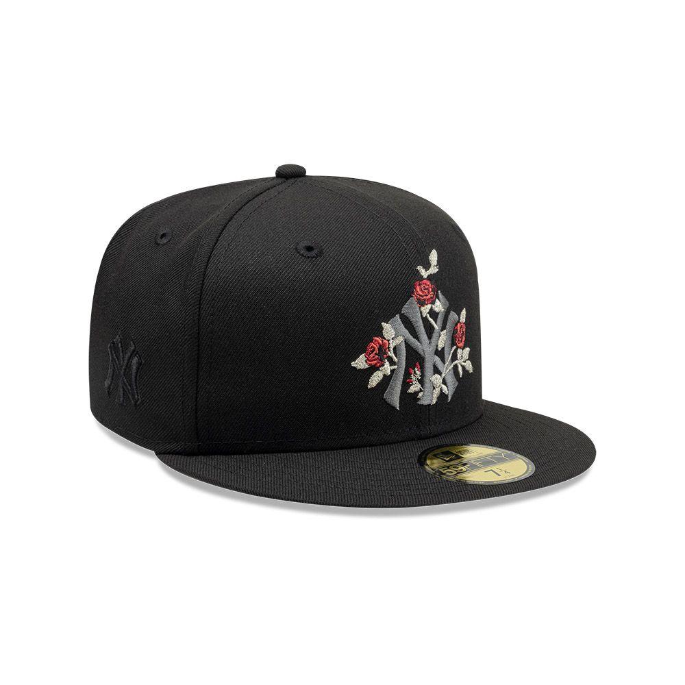 Gorra 59Fifty MLB New York Yankees Gothic Flowers Negro-71002459-718-2