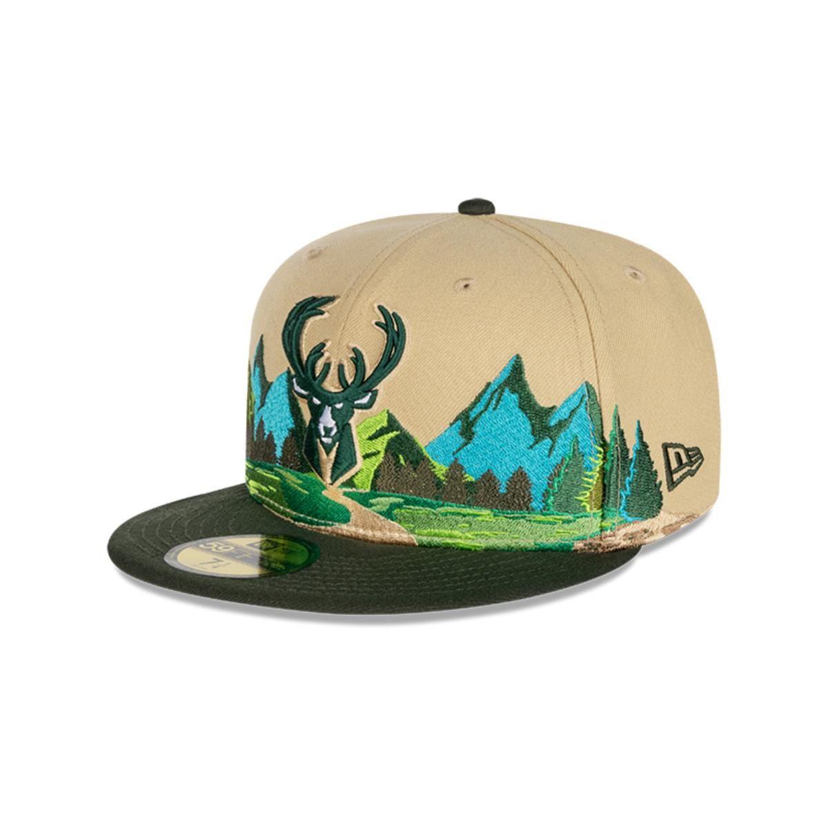 Gorro 59fifty NBA Milwaukee Bucks Team Landscape Light Beige - 60504411-0
