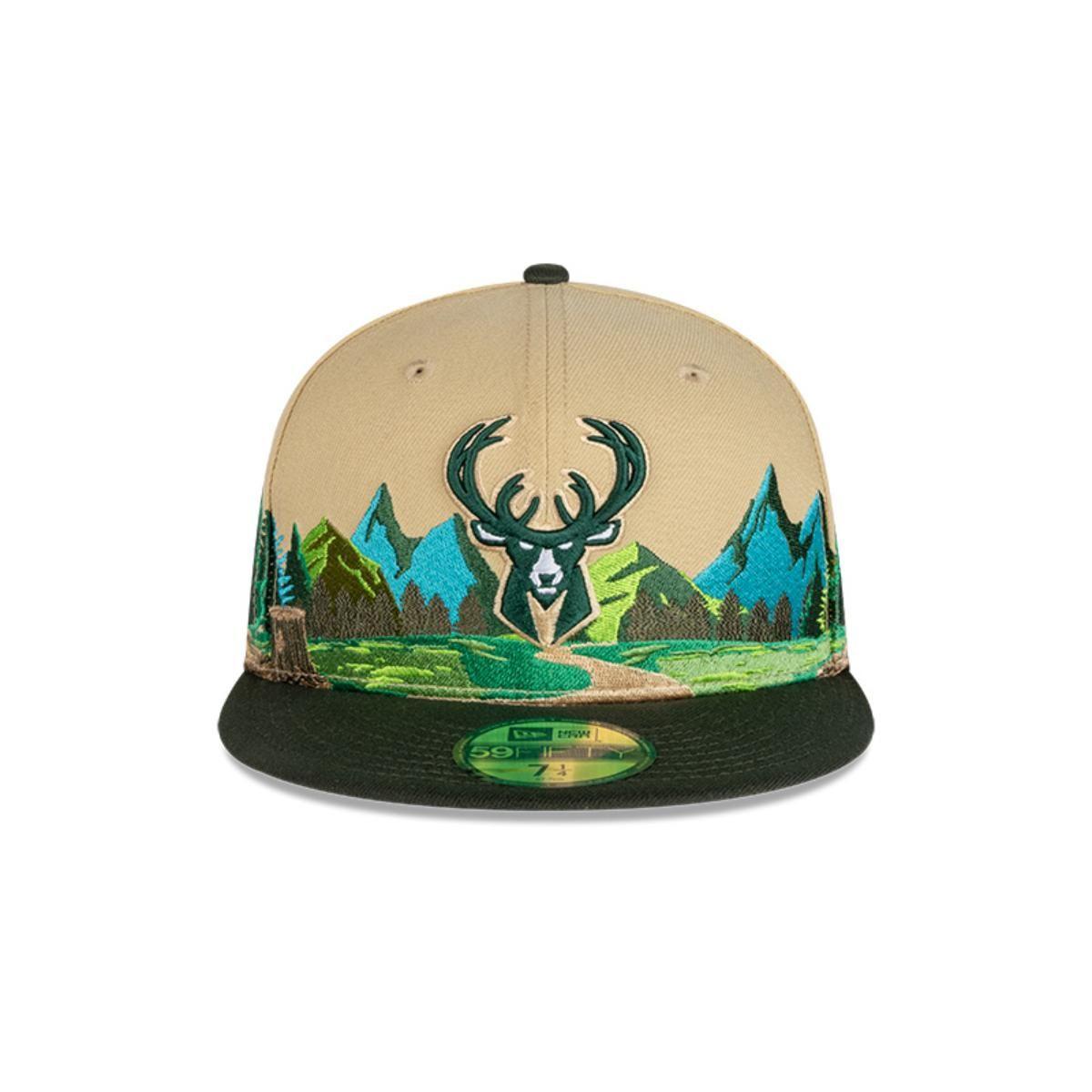 Gorro 59fifty NBA Milwaukee Bucks Team Landscape Light Beige - 60504411-2