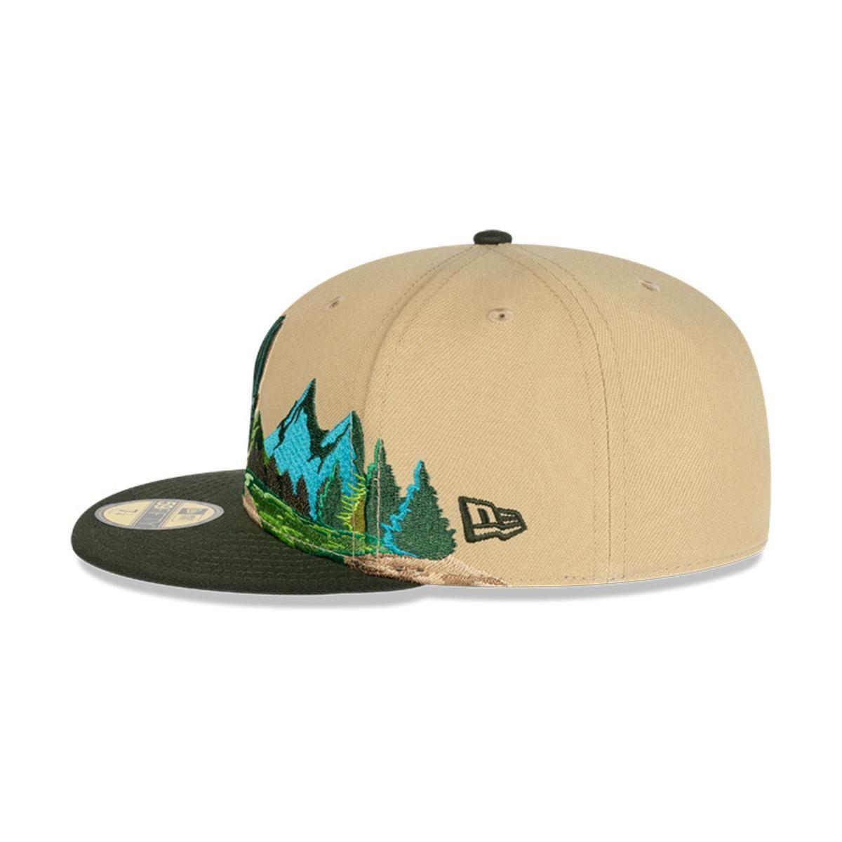 Gorro 59fifty NBA Milwaukee Bucks Team Landscape Light Beige - 60504411-3