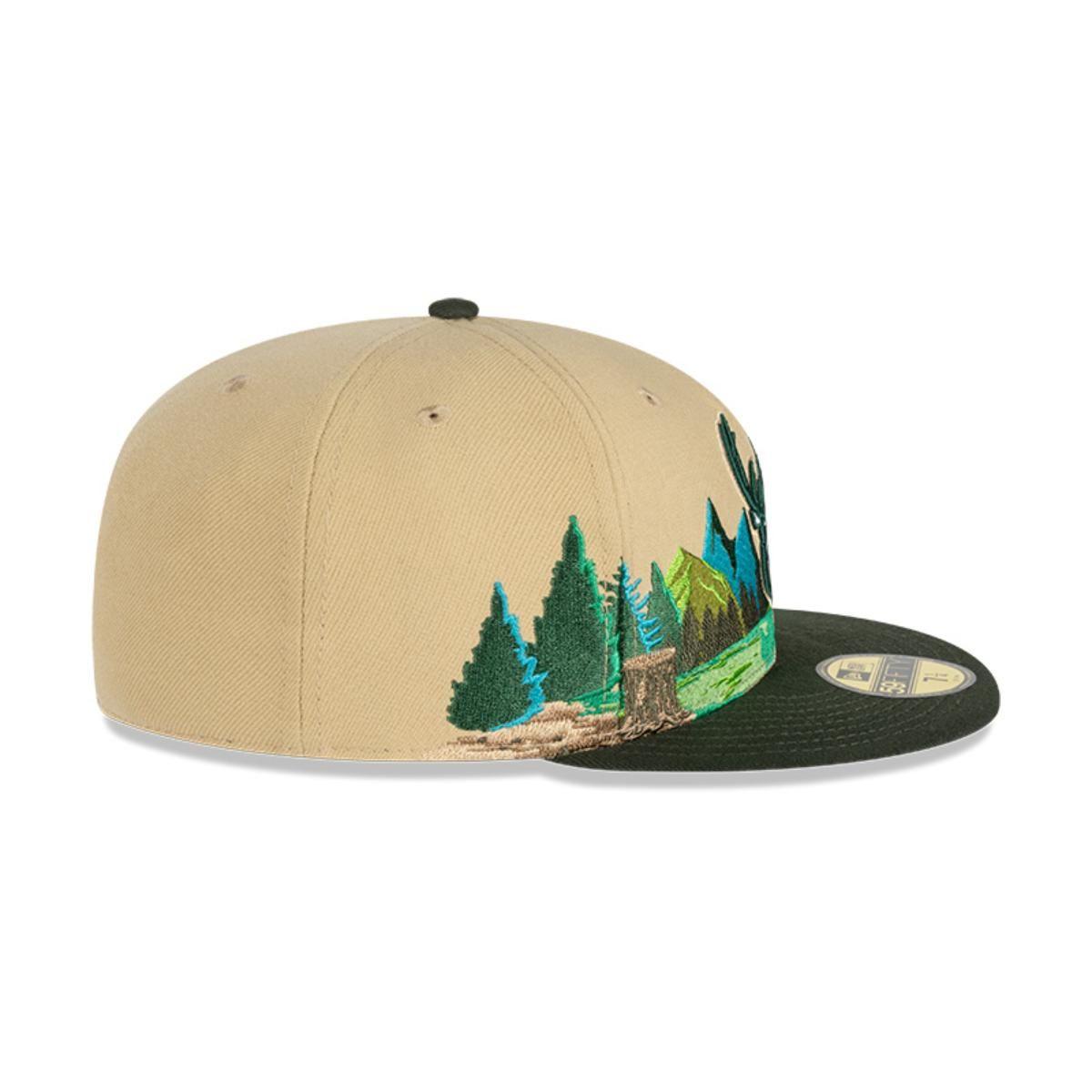 Gorro 59fifty NBA Milwaukee Bucks Team Landscape Light Beige - 60504411-4
