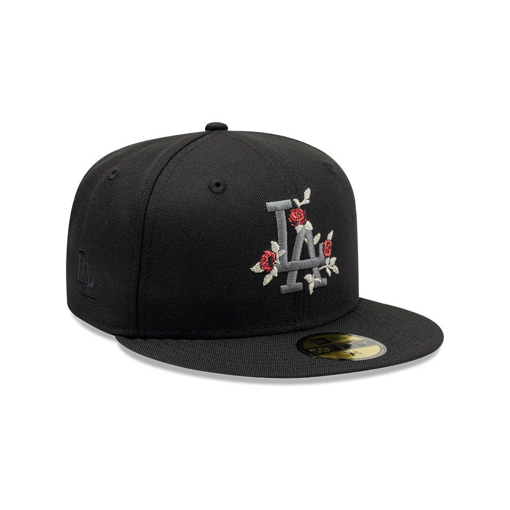 Gorra 59Fifty MLB Los Angeles Dodgers Gothic Flowers Negro-71002460-718-0