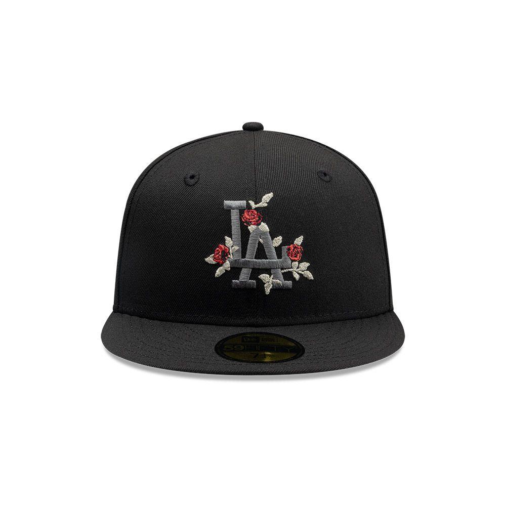 Gorra 59Fifty MLB Los Angeles Dodgers Gothic Flowers Negro-71002460-718-1