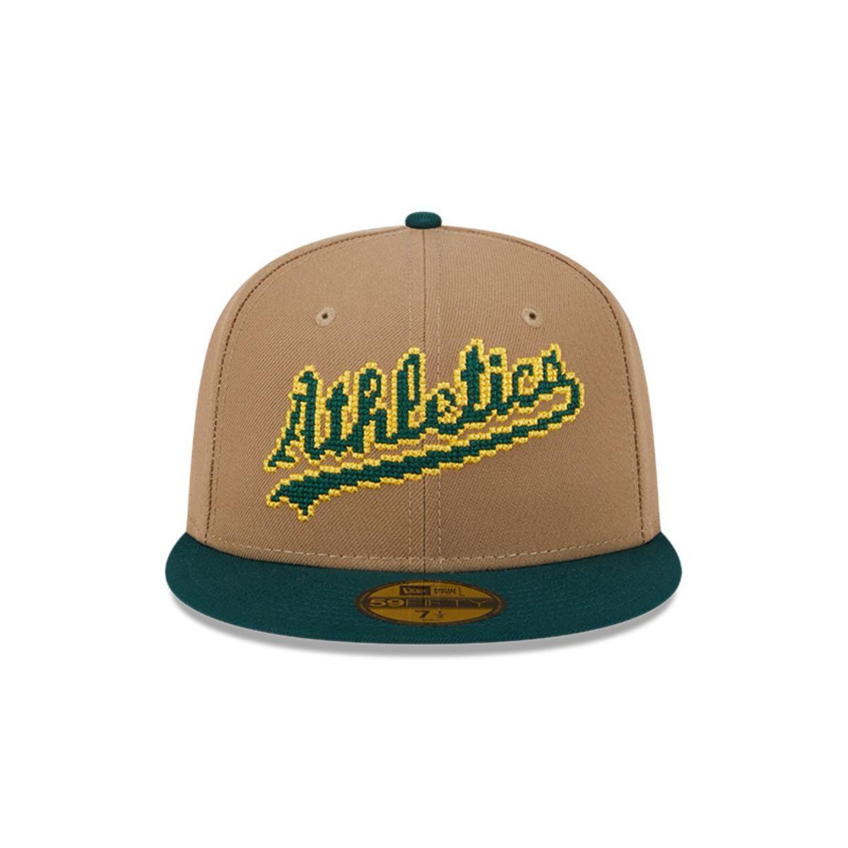 Gorra 59Fifty Oakland Athletics MLB 8-Bit Wordmark Beige - 60573334-2