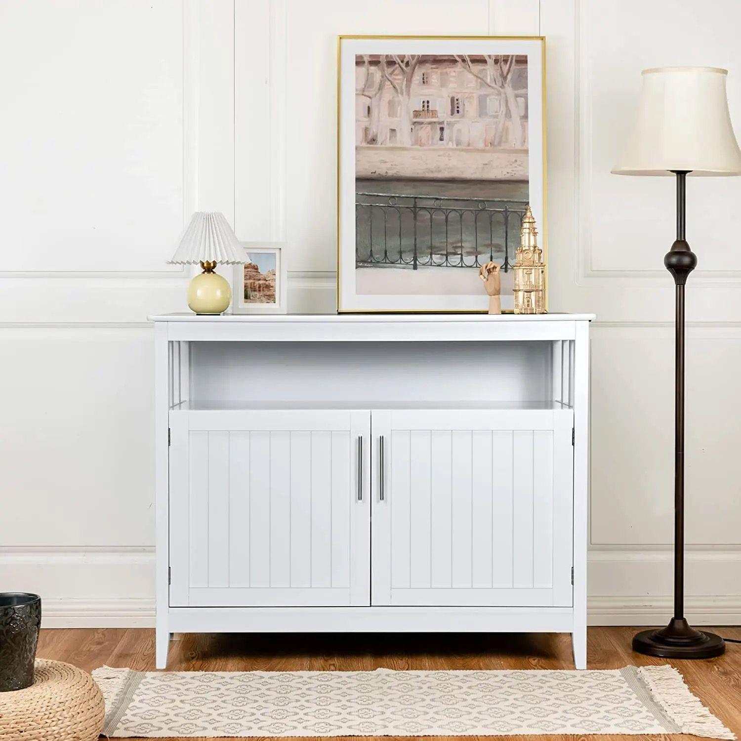 MUEBLE BUFFET APARADOR BLANCO PARA LIVING COMEDOR O SALA DE ESTAR-0