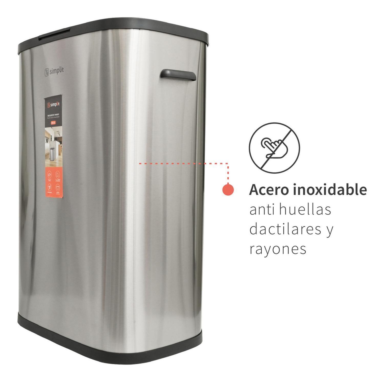 Basurero Cocina Handy 55lts Táctil Acero Inox Simplit-4