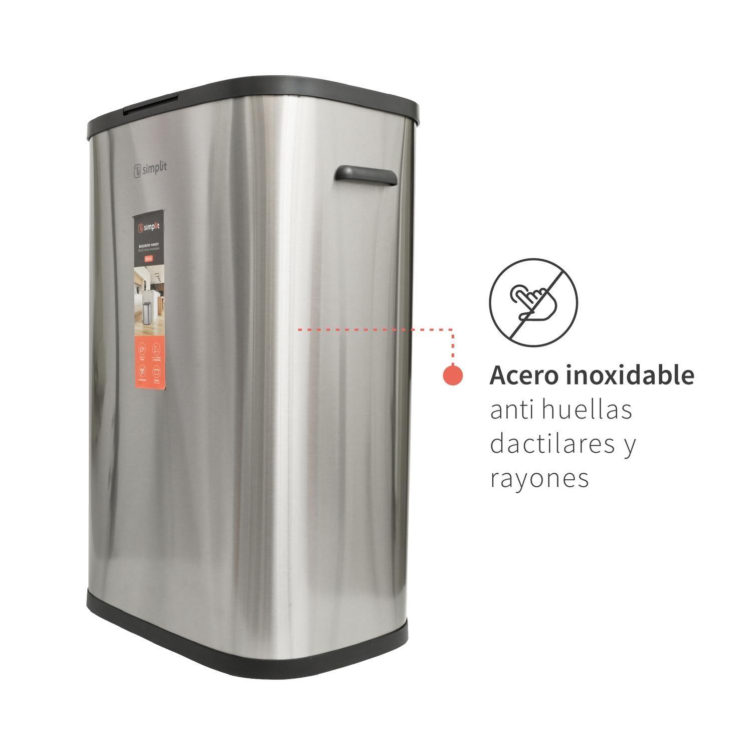 Basurero Cocina Handy 55lts Táctil Acero Inox Simplit-4
