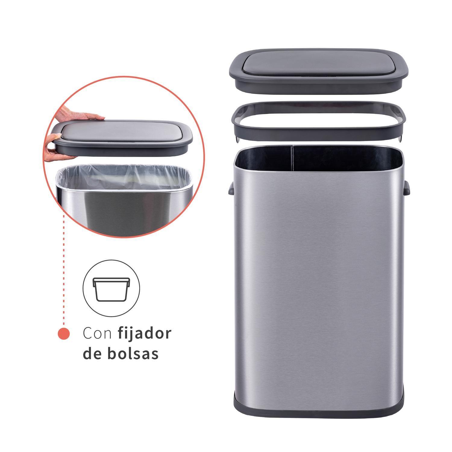 Basurero Cocina Handy 55lts Táctil Acero Inox Simplit-6
