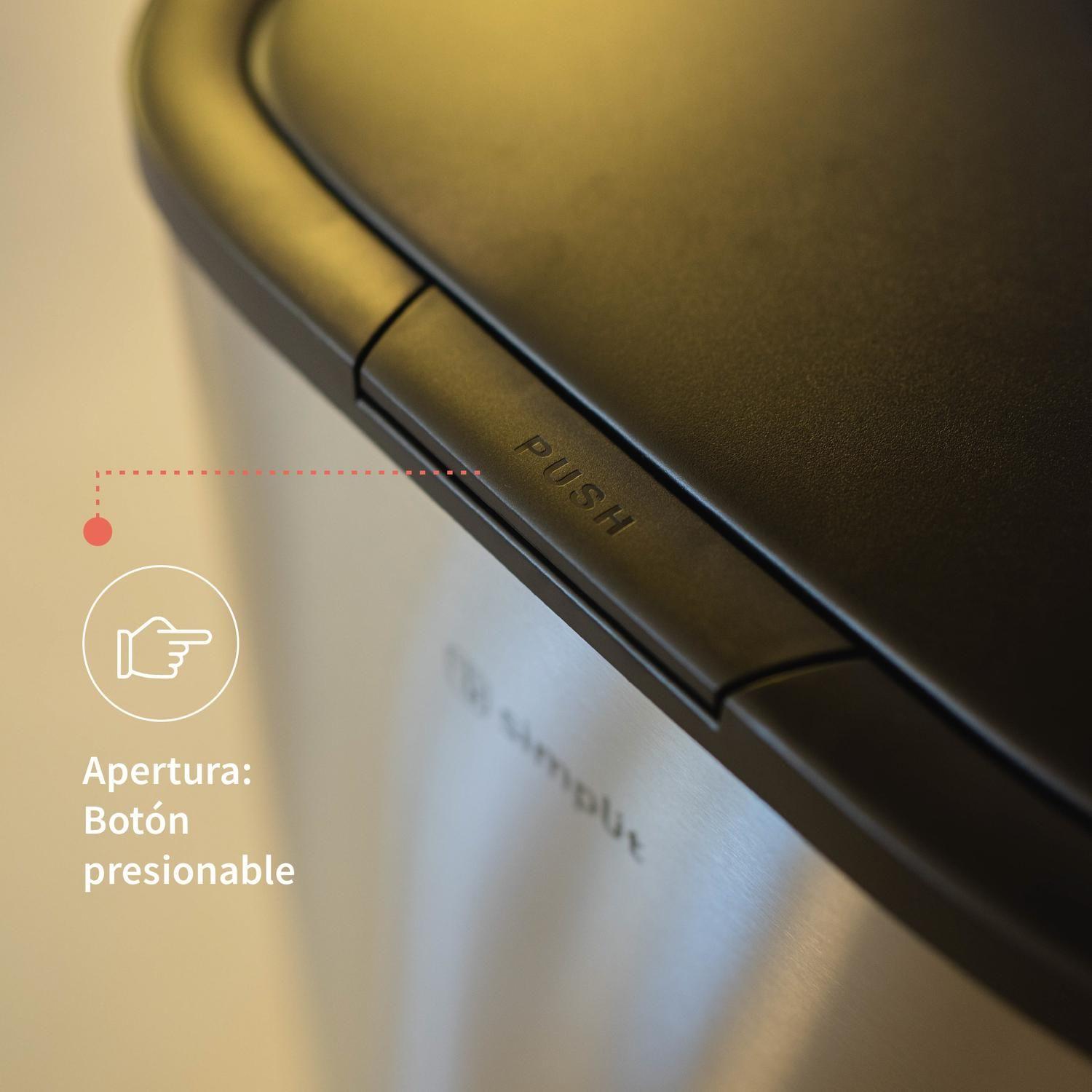 Basurero Cocina Handy 55lts Táctil Acero Inox Simplit-5