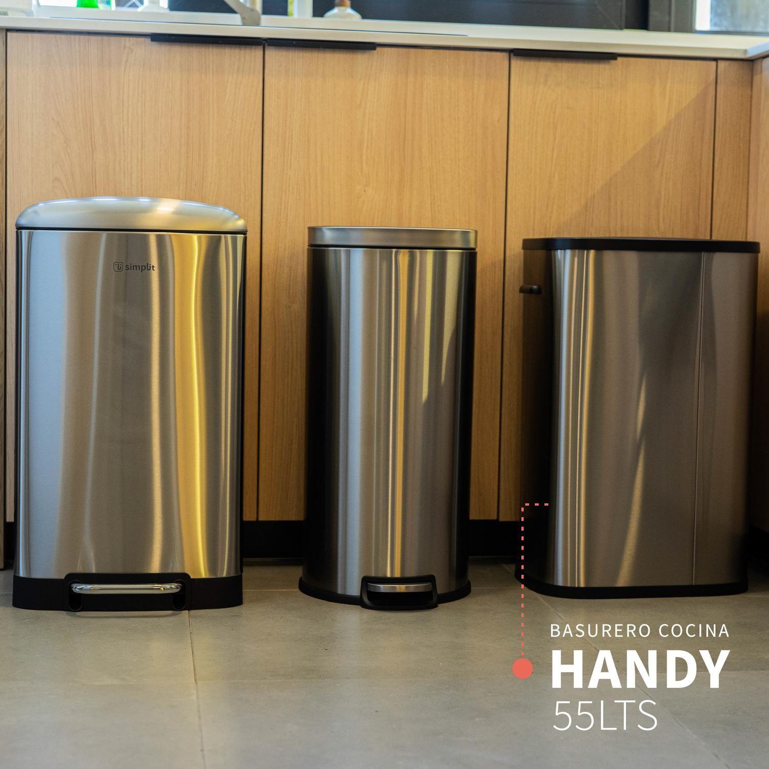 Basurero Cocina Handy 55lts Táctil Acero Inox Simplit-7
