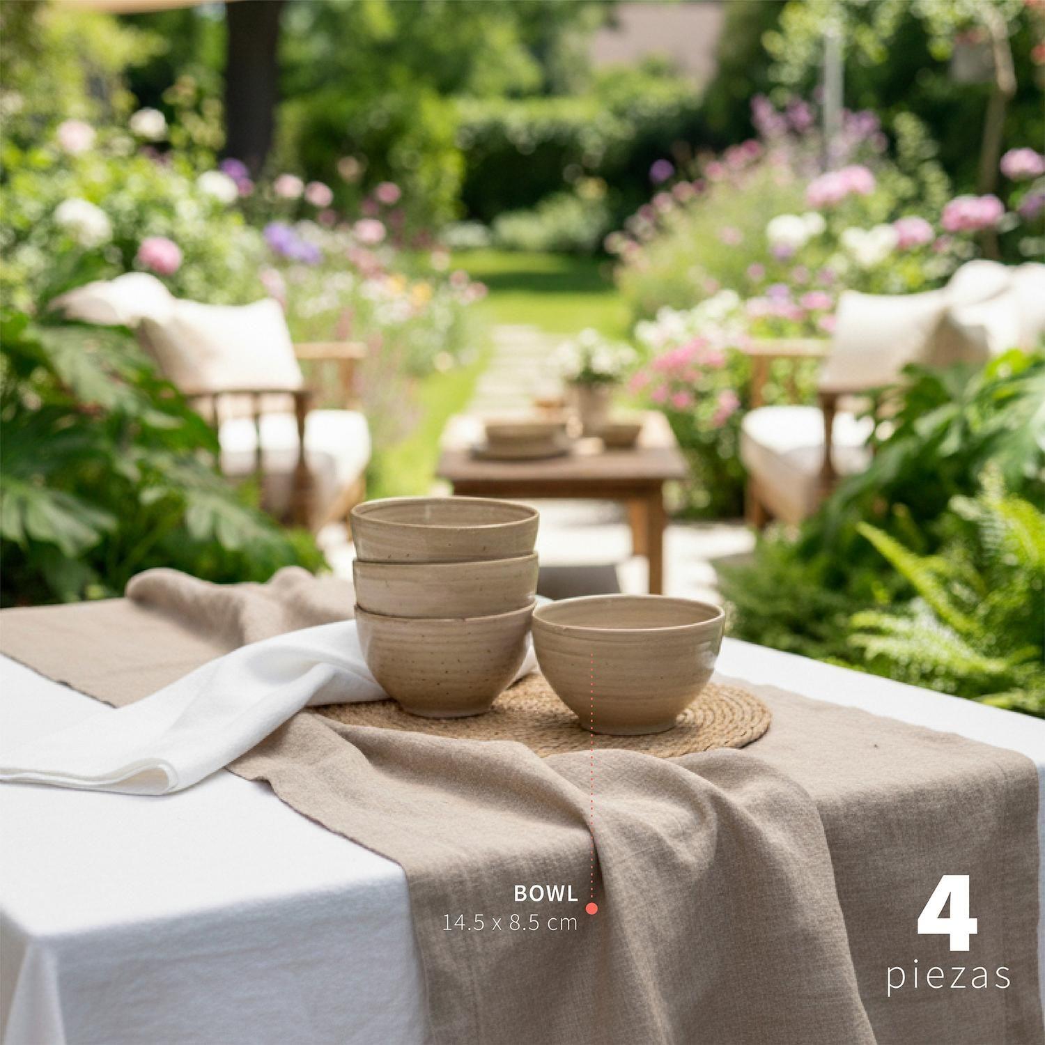 Set 4 Bowls Cerámica 8,5cm Siena Simplit-2