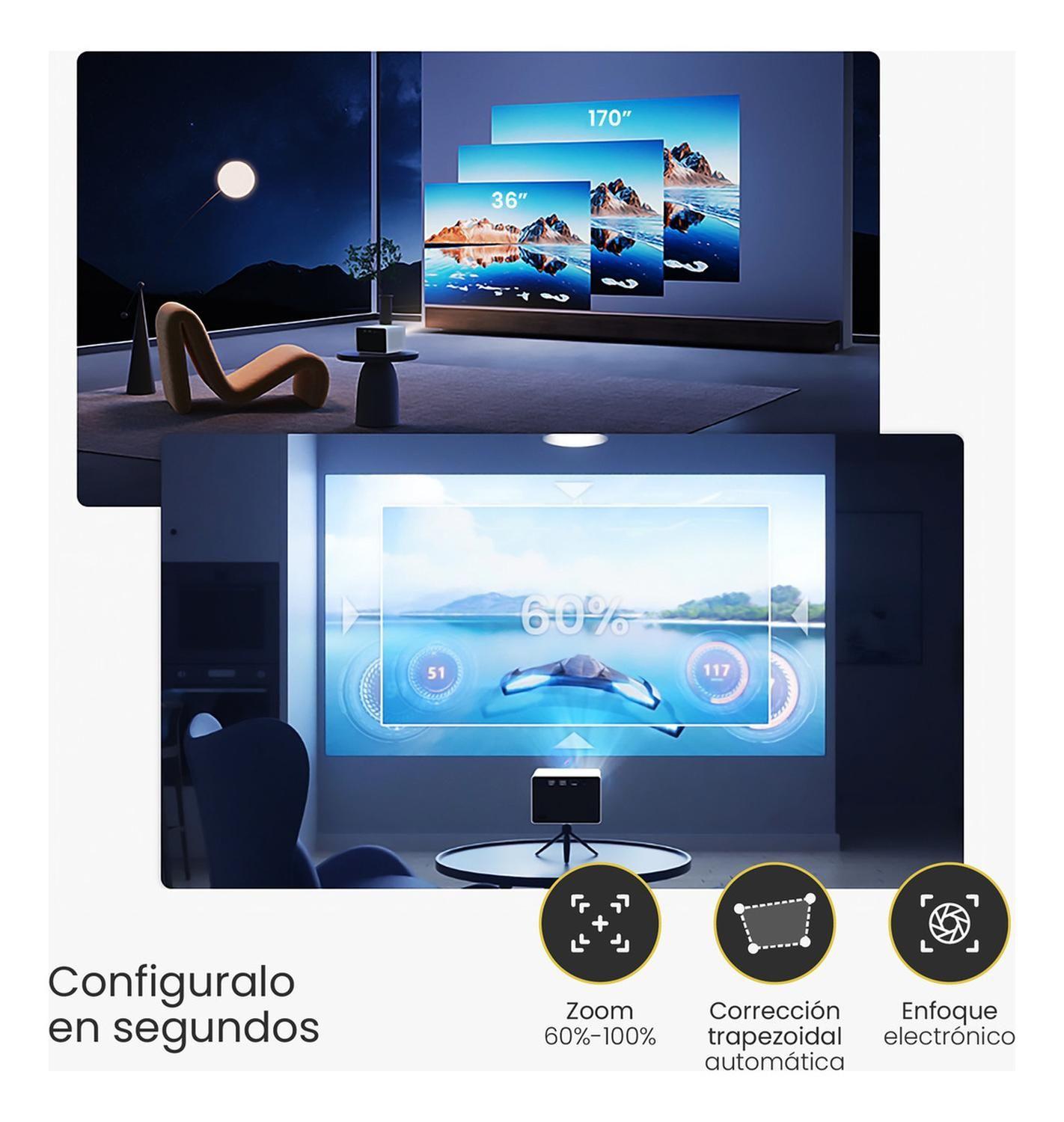 Proyector Portatil Mini Halo 9000lm Bluetooth HD Levo-5