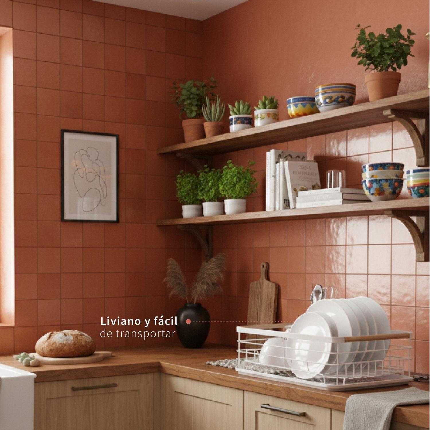 Secaplatos Escurridor 1 Nivel Acero Inox Blanco Simplit-4