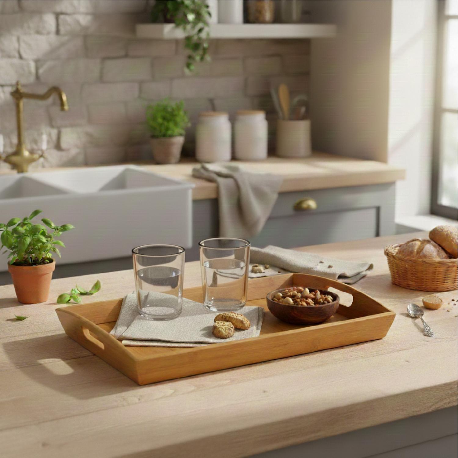 Bandeja Rectangular para Servir de Bambú 44x29 cm 5Five-5