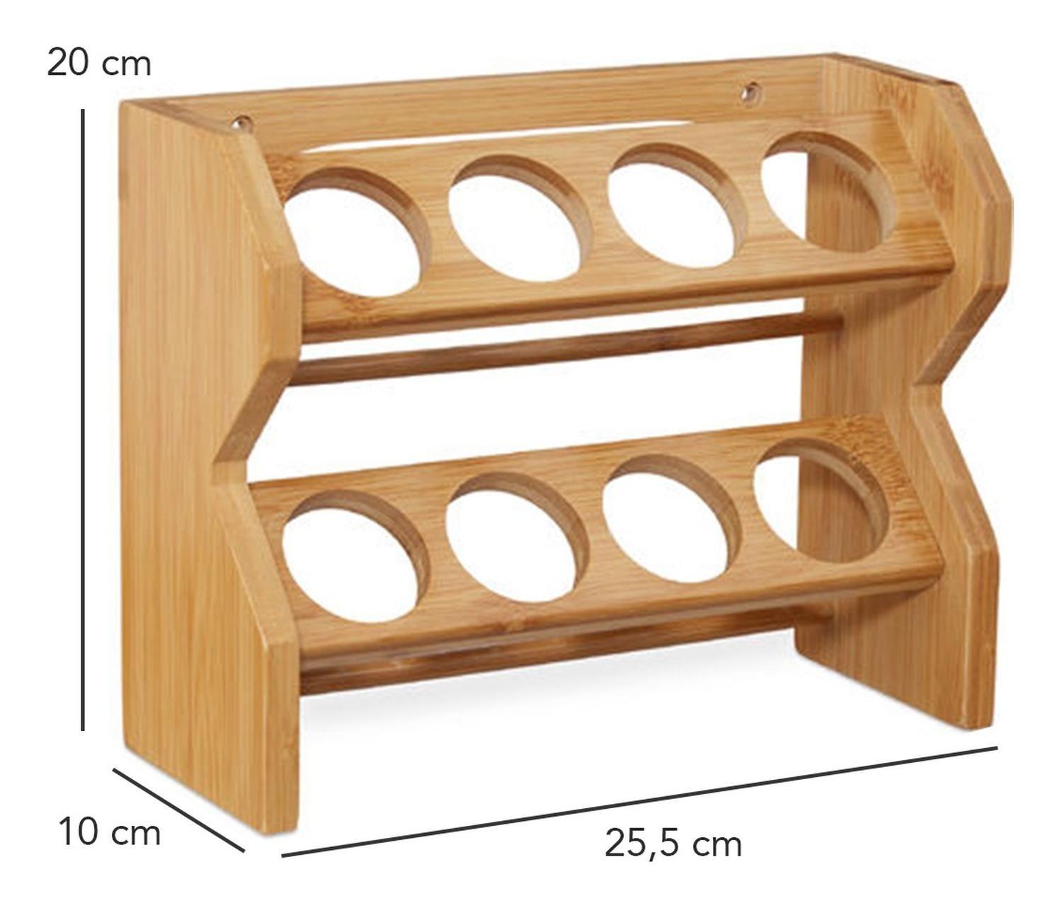 Especiero Condimentos de Madera 8 Frascos Vidrio Simplit-2