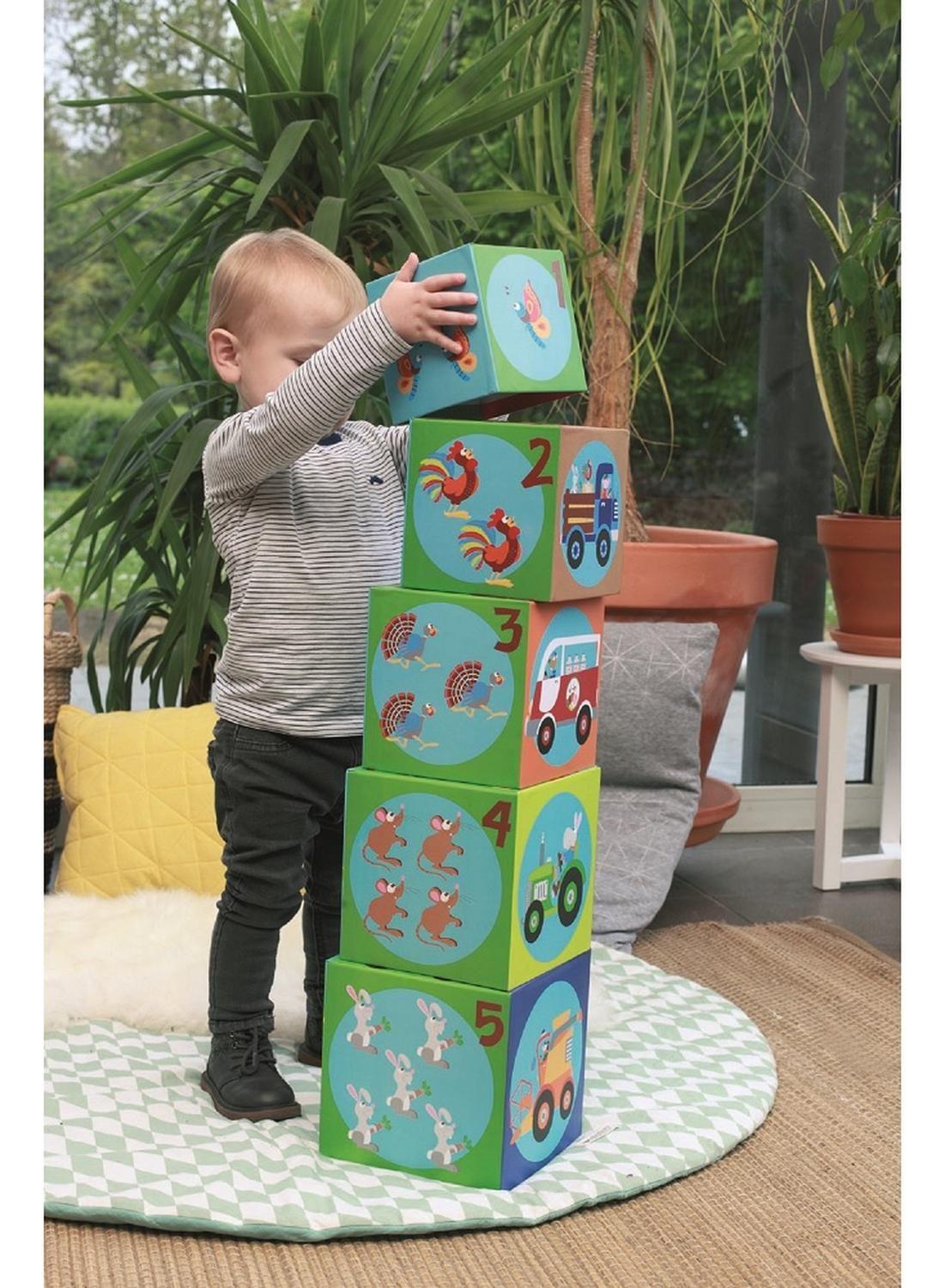 Cubos Para Apilar La Granja Jumbo 5 Cubos Scratch Europe-2