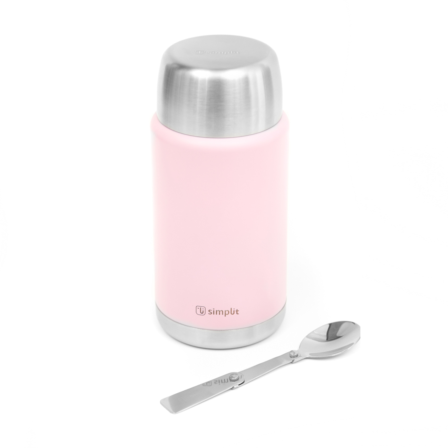 Termo de Comida Insulado Acero Inox 750 ml Rosado Simplit-0